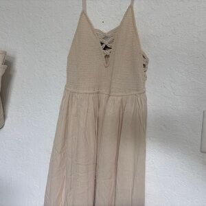 Forever 21 Beige Lace-Up Back Sundress